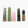 Bag of 5 Assorted Crystals Obelisk Points 2 to 5 inch