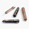 Lot of 4 Chakra Stone wand with oxodised silver overlay