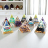 Lot of 10 Orgonite pyramids with natural crystals & copper