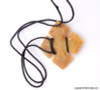 Cross Shaped Agate Arrowhead Leather wrap pendant