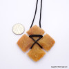 Cross Shaped Agate Arrowhead Leather wrap pendant