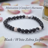 Black / White Zebra Jasper Energy Bracelet - 6 mm