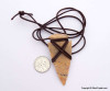 Native American Arrowhead Agate Leather Wrap Pendant