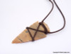 Native American Arrowhead Agate Leather Wrap Pendant