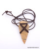 Native American Arrowhead Agate Leather Wrap Pendant