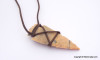 Native American Arrowhead Agate Leather Wrap Pendant