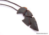 Native American tool shaped Agate Leather Wrap Pendant