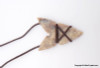 Shark Tooth shaped Agate Arrowhead Leather Wrap Pendant