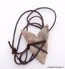 Shark Tooth shaped Agate Arrowhead Leather Wrap Pendant