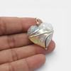 Aura Opalite wire wrap heart pendant