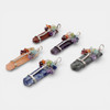 Bag of 5 Assorted Crystals wire wrap chakra stones flat pendants