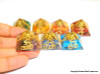 Set of 7 Chakra Orgonite Pyramids Engraved with Reiki Sign