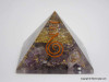 Amethyst Orgonite Pyramid with crystal point - 60 mm