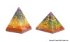 Chakra Stones Bonded Pyramid Engraved With Reiki Sign