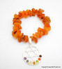 Carnelian Chakra Bracelet Charm Amulet Moon & Star