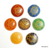 Reiki Chakra Stone Set Engraved with Reiki Signs - Disc Shape