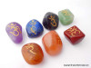 Reiki Chakra Stone Set Engraved with Reiki Signs - Tumble Set