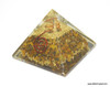 Tiger Eye Orgonite Pyramid with Crystal Point & Copper Coil