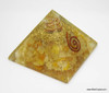 Yellow Aventurine Orgonite Pyramid with Crystal Point & Copper Coil