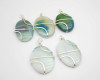 Blue Agate Oval wire wrap pendant