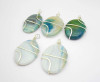 Blue Agate Oval wire wrap pendant