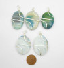 Blue Agate Oval wire wrap pendant