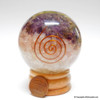 Amethyst, Rose Quartz & Crystal Orgonite Sphere EMF Protection Healing - 60 mm