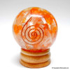 Red Carnelian & Celenite Orgonite Sphere EMF Protection Healing - 60 mm