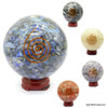 Halo Citrine & Blue Crystals Orgonite Sphere EMF Protection Healing - 60 mm