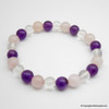 Amethyst, Crystal & Rose Quartz Beads Bracelet