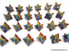 Lot of 20 Bonded Chakra Stones Merkaba Stars - 20 to 22 mm