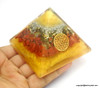 Red Jasper Flower of life Orgonite Pyramid - 60 mm