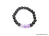 Amethyst & Lava Beads Chakra Bracelet - Abundunce