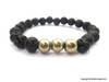 Pyrite & Lava Beads Chakra Bracelet
