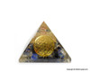 Lapis Lazuli, Crystal Quartz and Black Tourmaline Orgonite Pyramid with Flower of Life