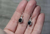 Oval Bezel Set Gemstone Dangle Earrings Sterling Silver Modern Simple Fashion