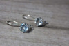 6 Prong Gemstone Dangle Earrings Silver Earwire