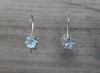 6 Prong Gemstone Dangle Earrings Silver Earwire