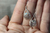 Drop Shaped Mesh Dangle Earrings Lightweight Silver Gemstone
