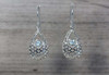 Drop Shaped Mesh Dangle Earrings Lightweight Silver Gemstone