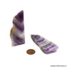 Pair of Natural Chevron Amethyst Palm Stone - Butterfly accent