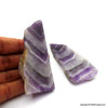 Pair of Natural Chevron Amethyst Palm Stone - Butterfly accent