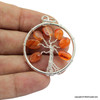 Carnelian flat beads Tree of life pendant