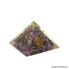 Natural Crystal Filled Chakra Orgonite Pyramid with Copper Coil