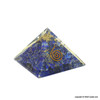 Natural Crystal Filled Chakra Orgonite Pyramid with Copper Coil
