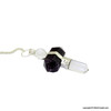Crystal Quartz & Amethyst Hexagonal 3-piece Pendulum Crystal Quartz & Amethyst Hexagonal 3-piece Pendulum