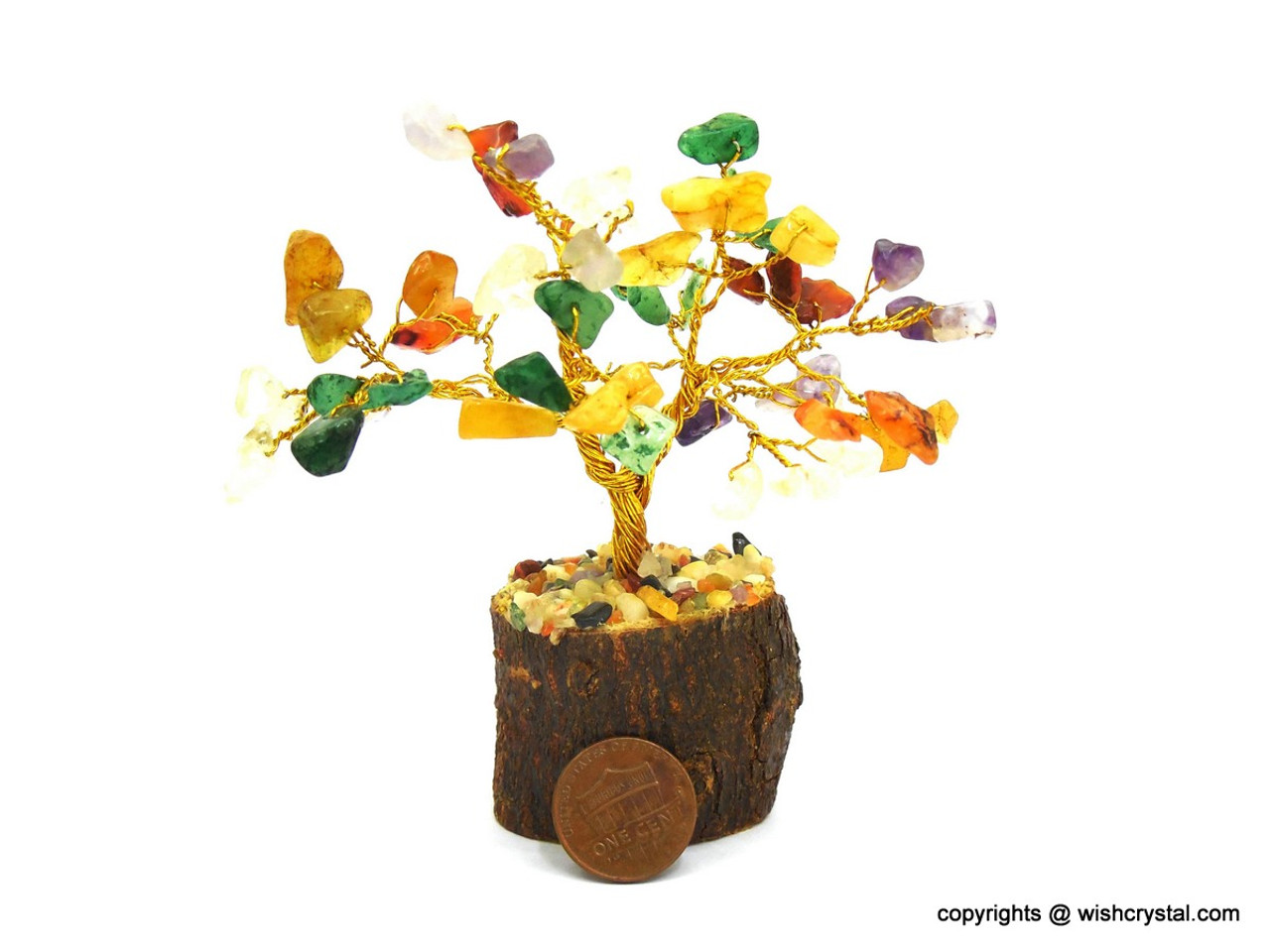 Chakra stones Bonsai Crystal Tree for Healing | 4-inch Height