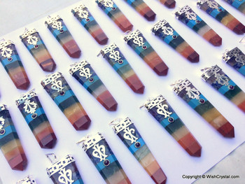 Wholesale Lot of 25 Chakra Stone Bonded Pendants for Reiki Healing Crystals Wholesale Lot of 25 Chakra Stone Bonded Pendants for Reiki Healing Crystals