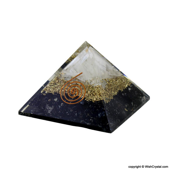 Black Tourmaline and Selenite Pyramid