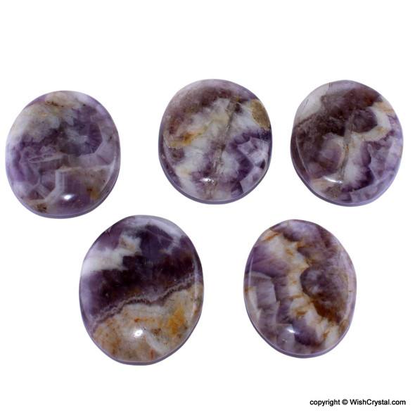 Chevron Amethyst Palm worry stone - 2 -inch in length Chevron Amethyst Palm worry stone - 2 -inch in length